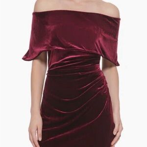 Vince Camuto Strapless Velvet Dress in Deep Red